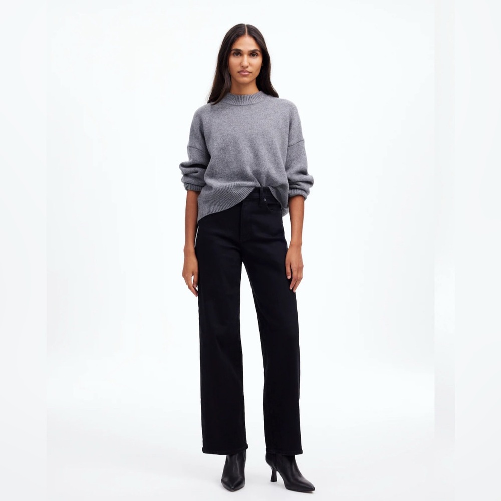 Madewell Perfect Vintage Black Wide-Leg Jean (Size 30)